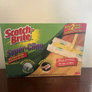 NEW Scotch Brite Super Cling Dry Floor Cloths Qty 16 HTF RARE